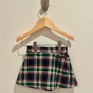 Sz 12-18M Janie and Jack Navy,  Coral Pink, and Green Plaid Skirt